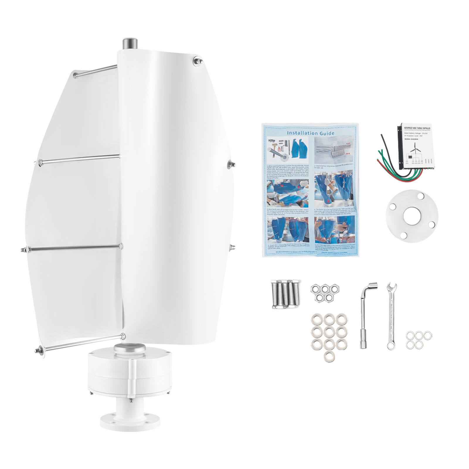 100W Power Wind Turbine Vertical Axis Windmill Turbine Generator &Controller 12V