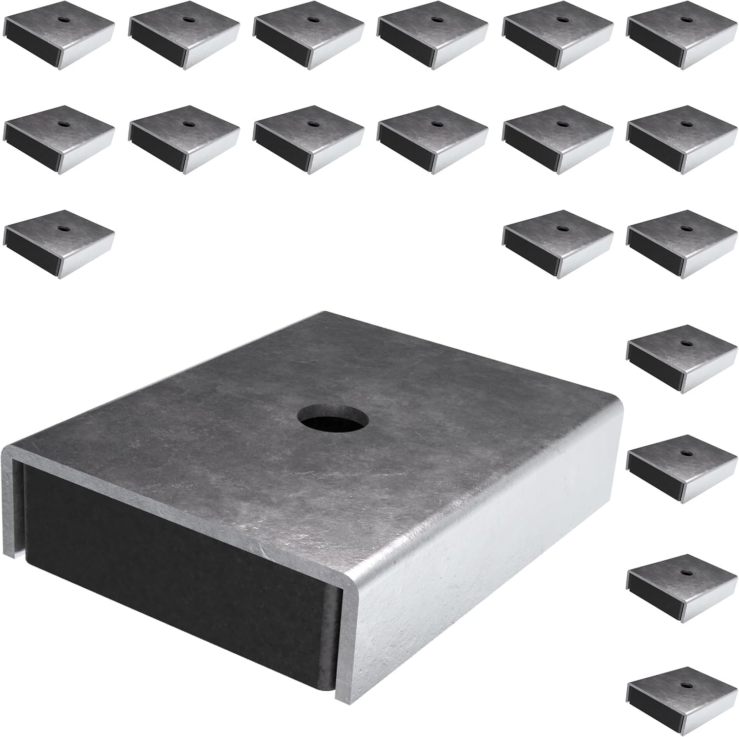 Master Magnetics Ceramic Latch Magnet Assemblies - Rectangular with Center Hole,