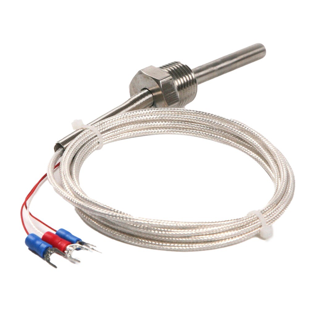 Pt100 Temperature Sensor Probe with Insulated Thread 3 Wires 50mm Length