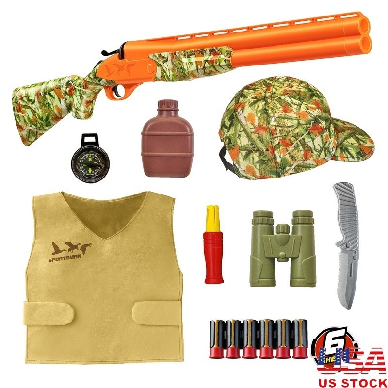 Wetlands Hunter Roleplay Set Toy Shotgun Camo Vest Binoculars 15 Pieces Outdoor