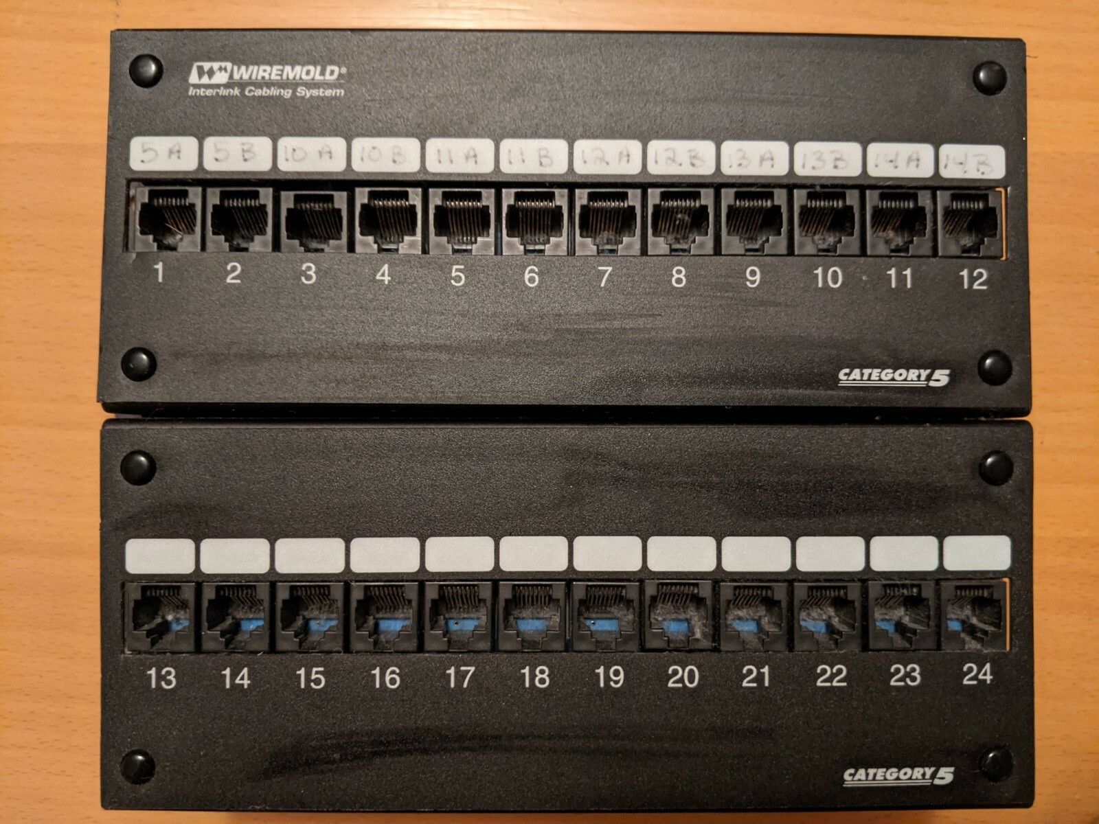 Wiremold Interlink Cabling System 24 Port Category 5 Patch Panel JP24 845EA5L