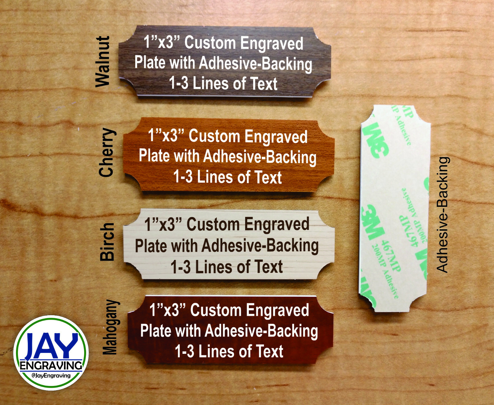 Custom Engraved 1x3 Woodgrain Finish Sign Plate | Personalized Trophy Plaque