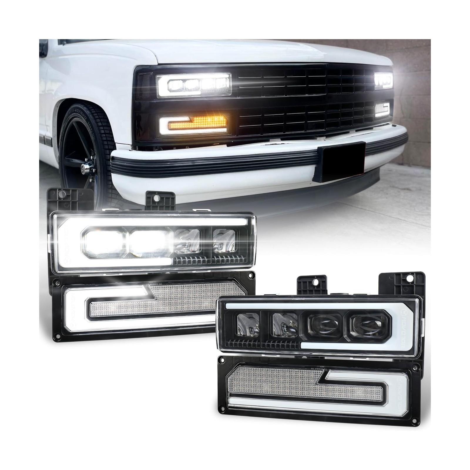 MOVOTOR LED Headlight Assembly 500% Bright Anti-glare Headlights with Welcome...