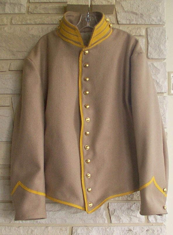 Confederate Cavalry Shell Jacket, Butternut w/ Yellow, Civil War, New