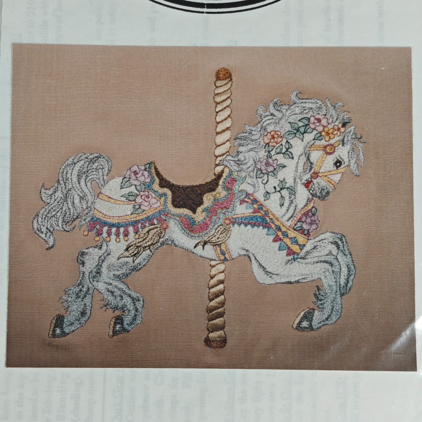 🌈 Carousel Horse Embroidery Kit by Marcia Pollard - Rainbow Thread 🌟