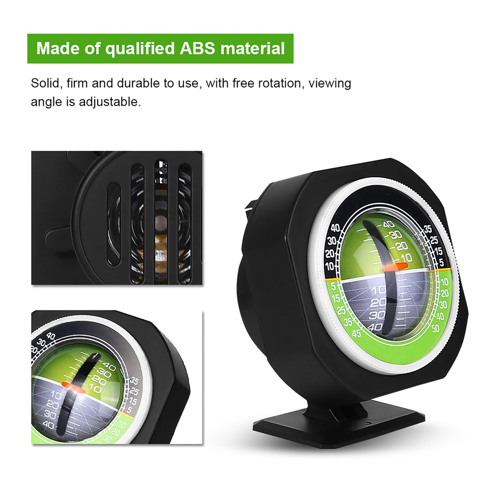 Luminous Car Inclinometer Adjustable LED Angle Balancer For Night Driving For