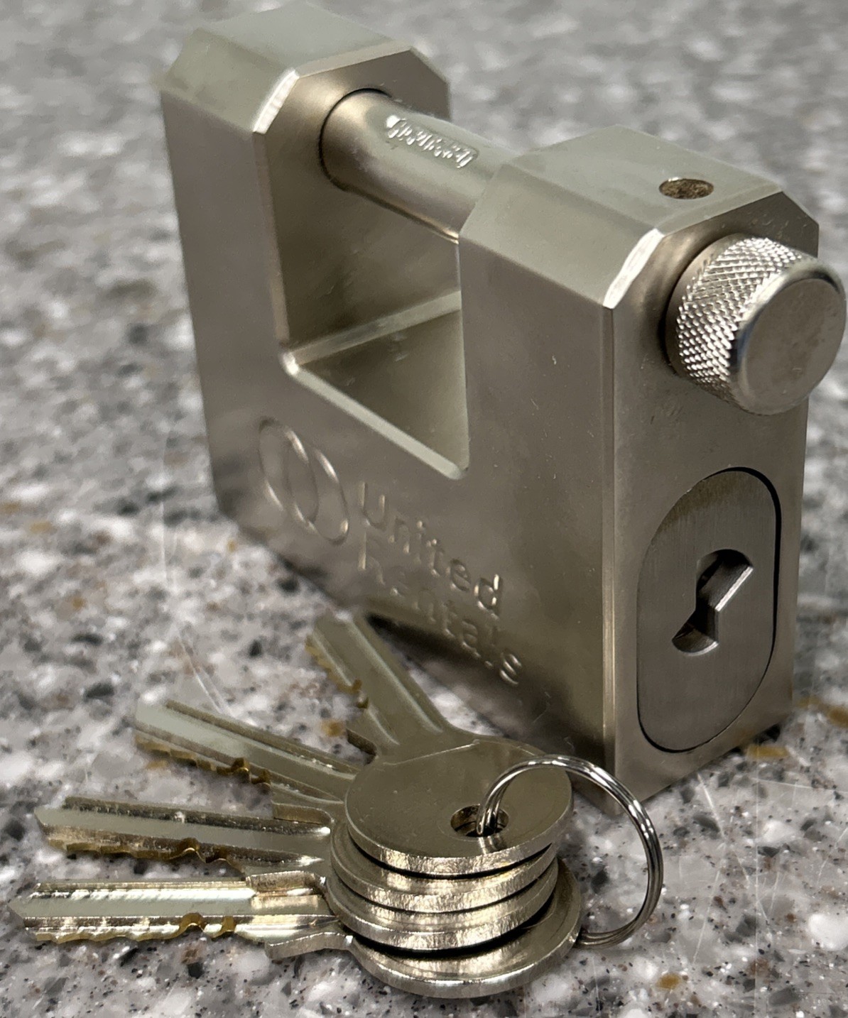 Branded Trailer Container Block Lock Security Straight Shackle Padlock w/4 Keys