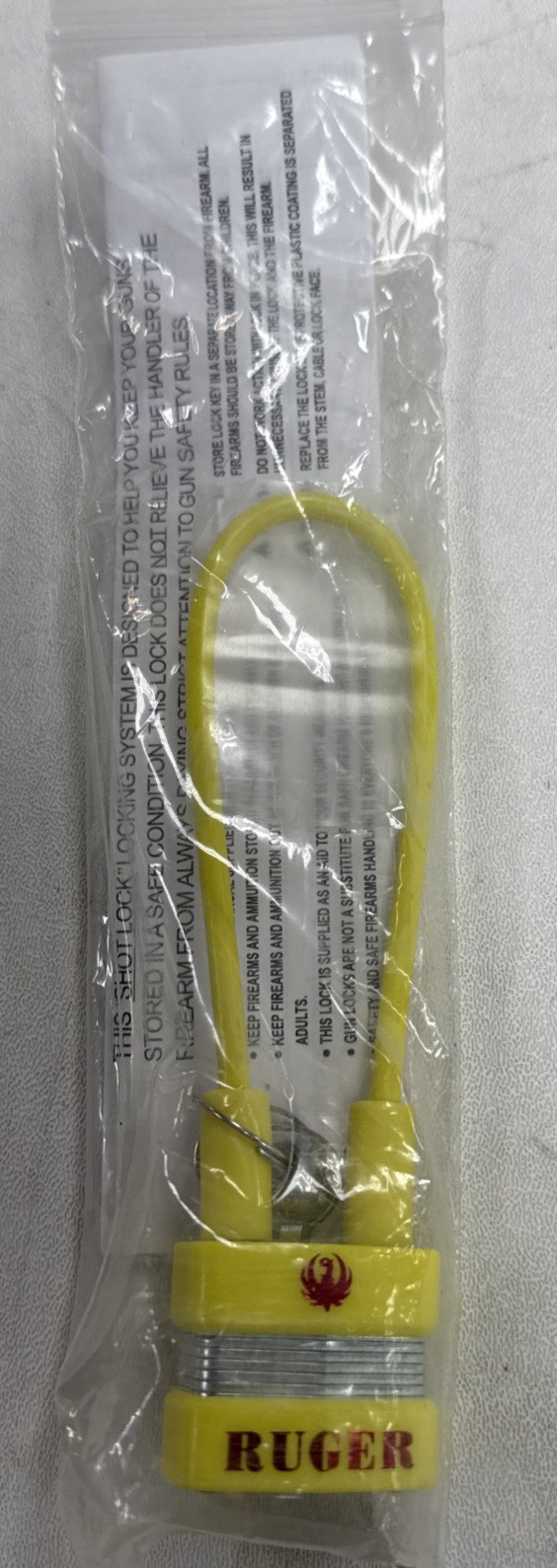 NIP Gun Lock Ruger Firearm Gun Safety Cable Shot Lock With 2 Keys