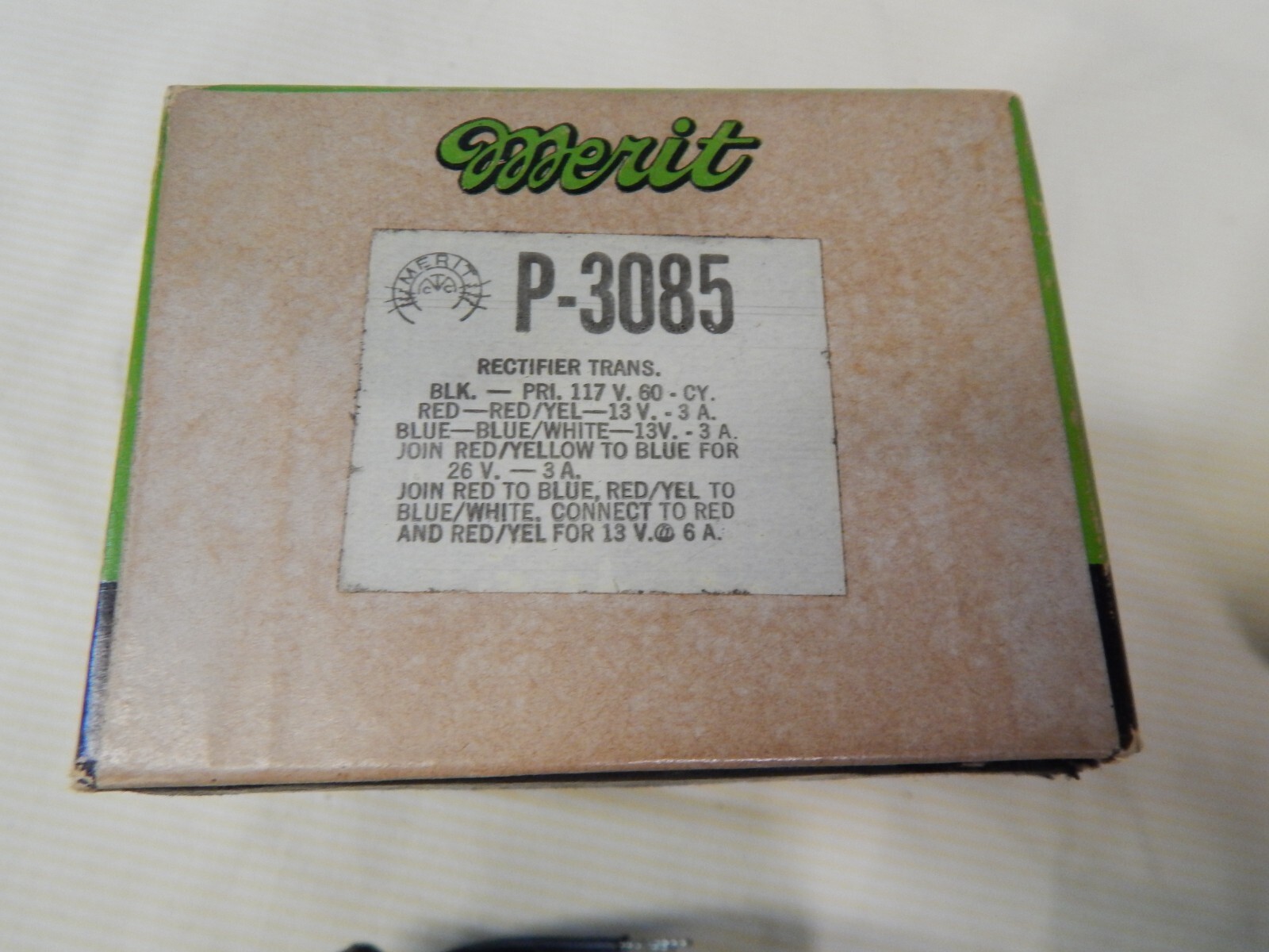 Merit Coil & Transformer Corp Model P3085, Vintage UNTESTED