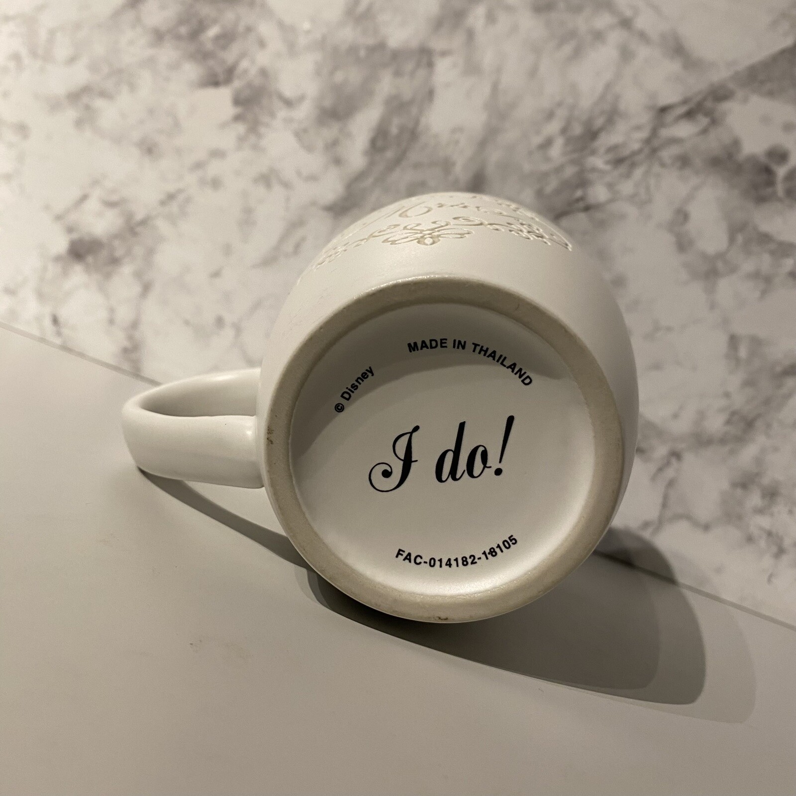 Disney Mrs. Wedding Mug "I Do" Black & White Ceramic