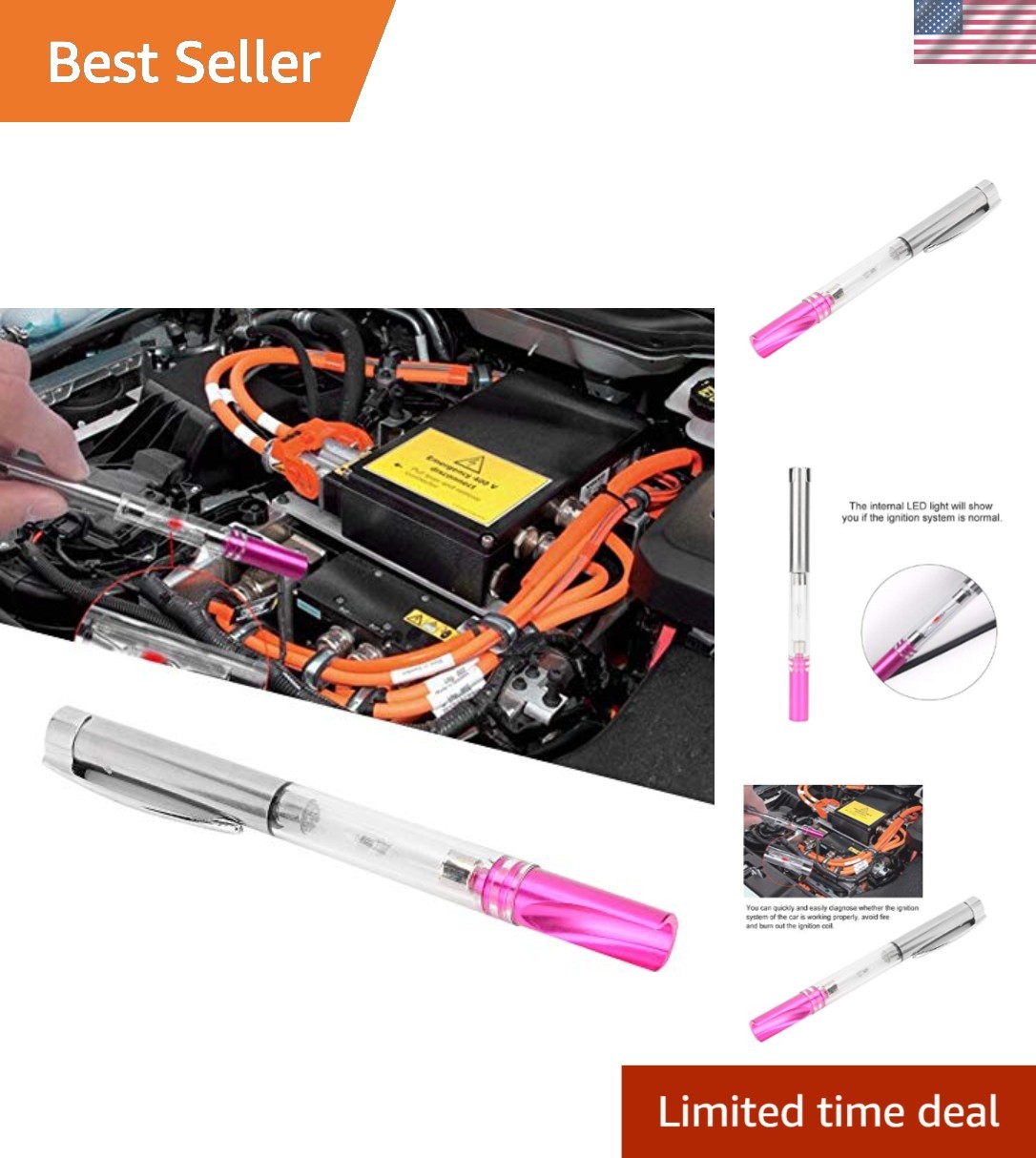 Safety-Focused Spark Plug Tester with LED Indicator for Accurate Diagnostics