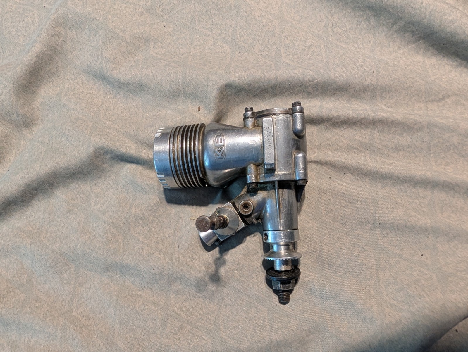 K&B 40 Engine, No muffler, Turns over smooth, with spark plug
