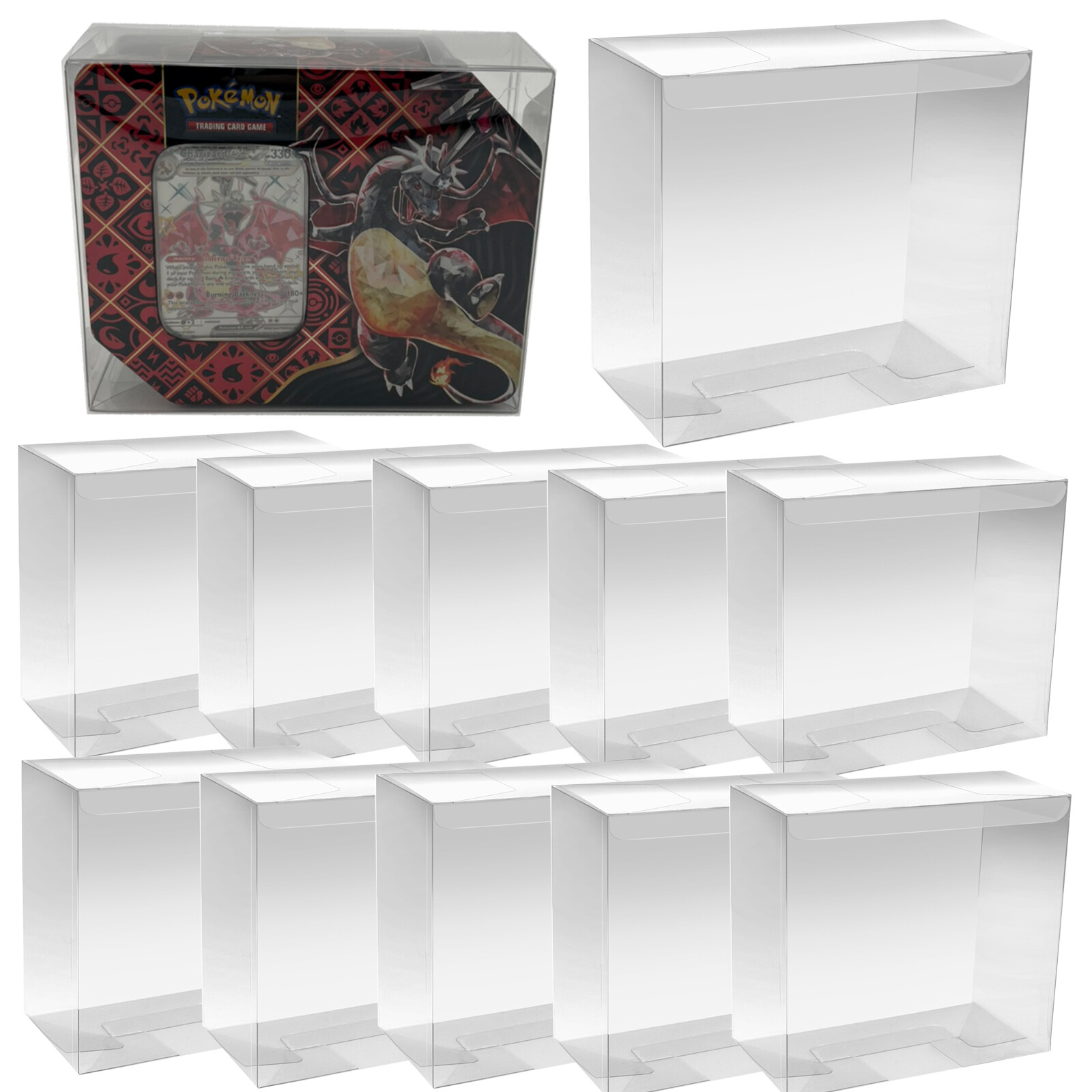 10x Protecting Case For POKEMON TCG Tin Trading Card Games Box Display Protector