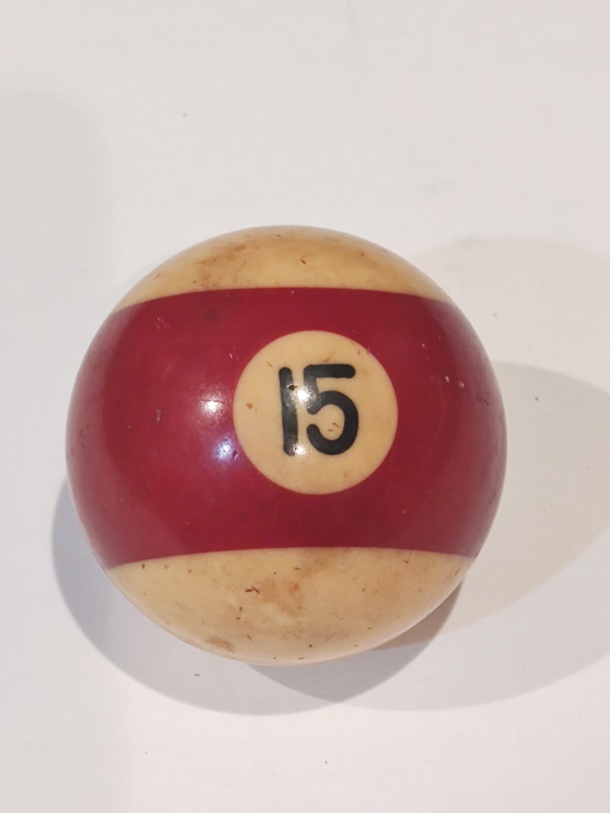 Vintage Billiards Pool Ball 15 Burgundy Stripe