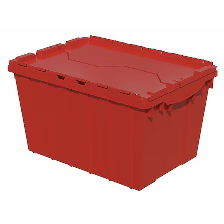 Akro-Mils 39120Red Attached Lid Container, 12 Gal Volume Cap., 21 1/2 In L, 15