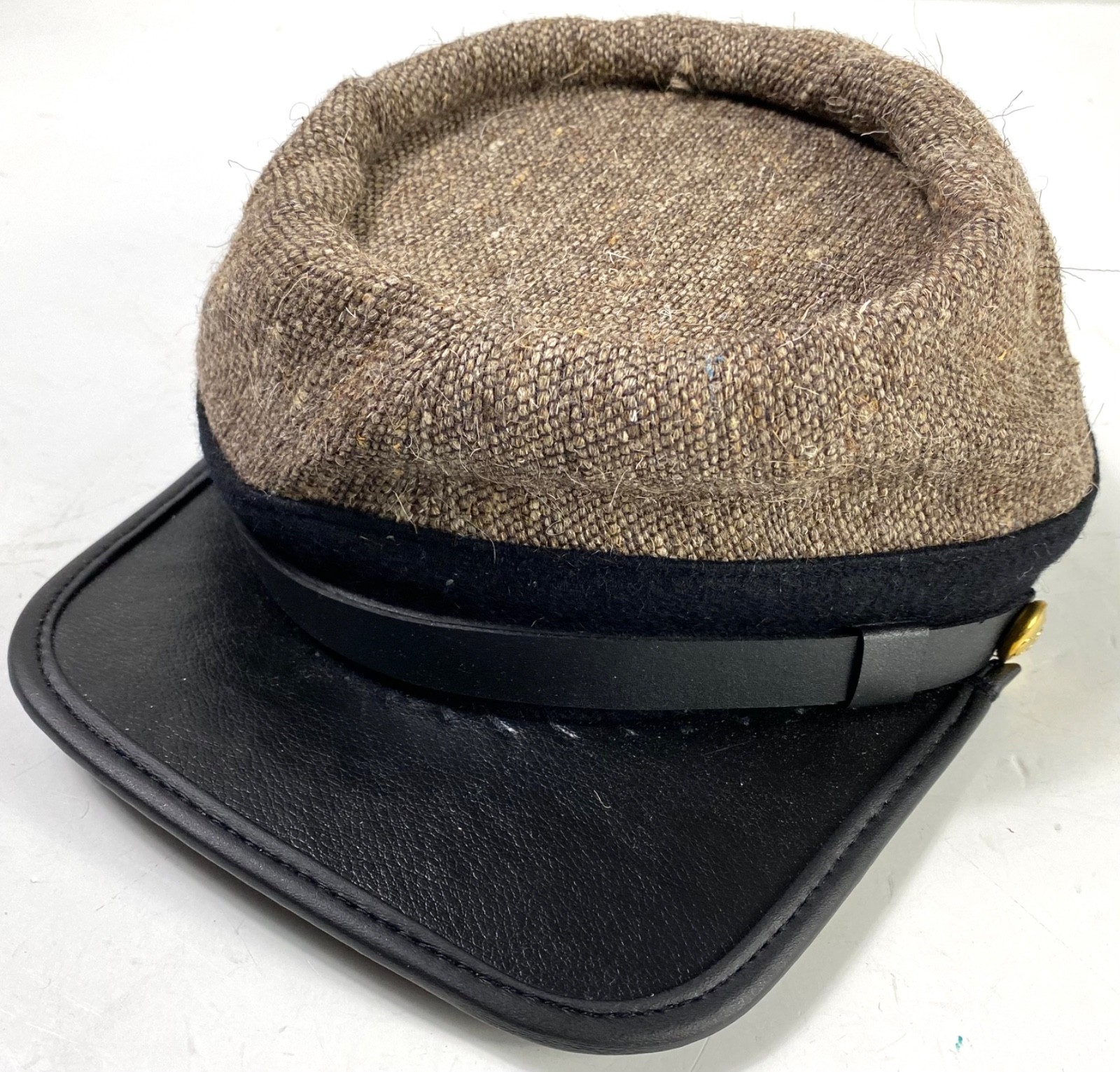 CIVIL WAR CSA CONFEDERATE JEAN WOOL INFANTRY KEPI FORAGE CAP HAT-LARGE