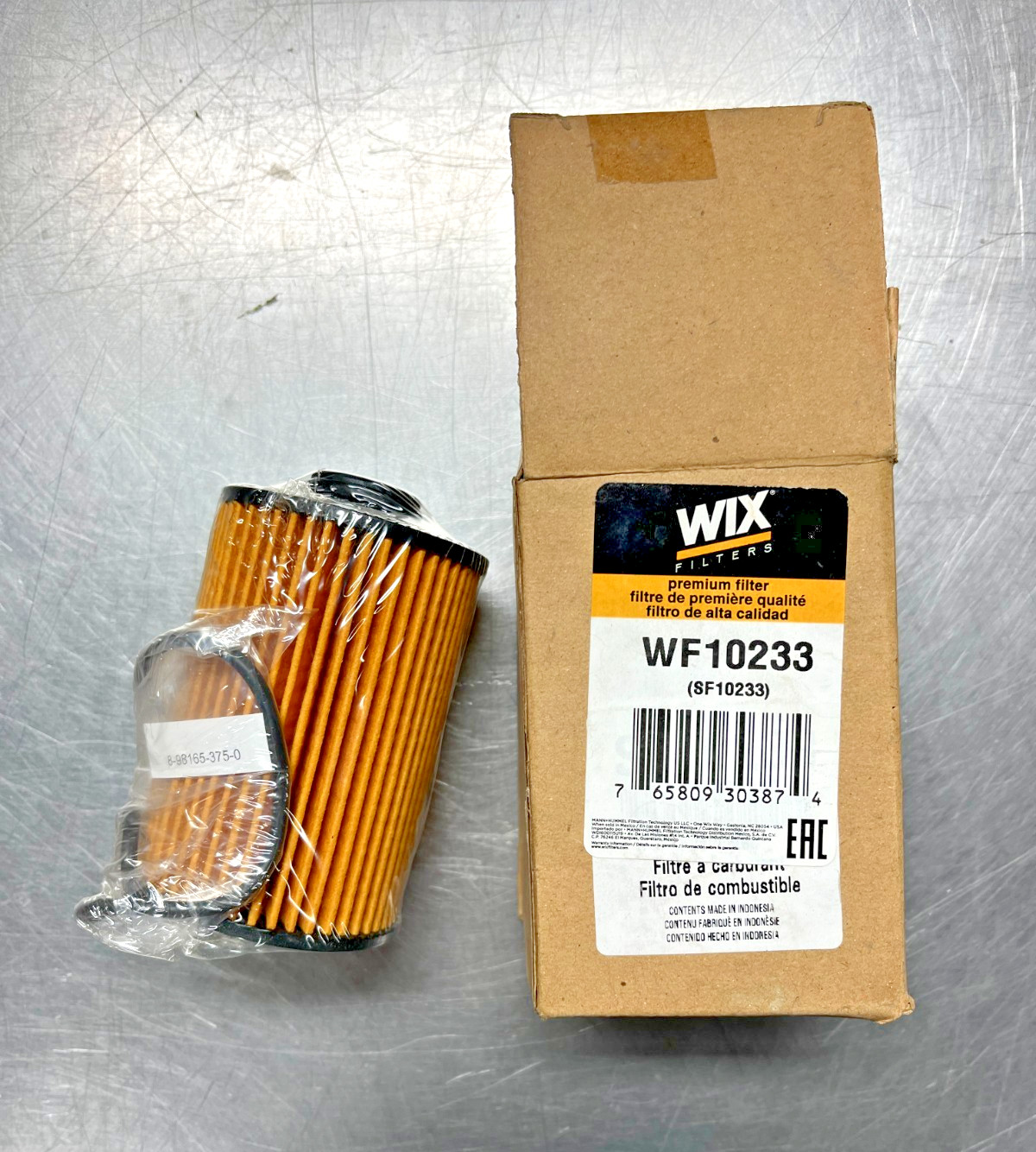 WF10233  Genuine WIX  FUEL FILTER  SF10233 with O-Ring KIT  8-98165-375-0
