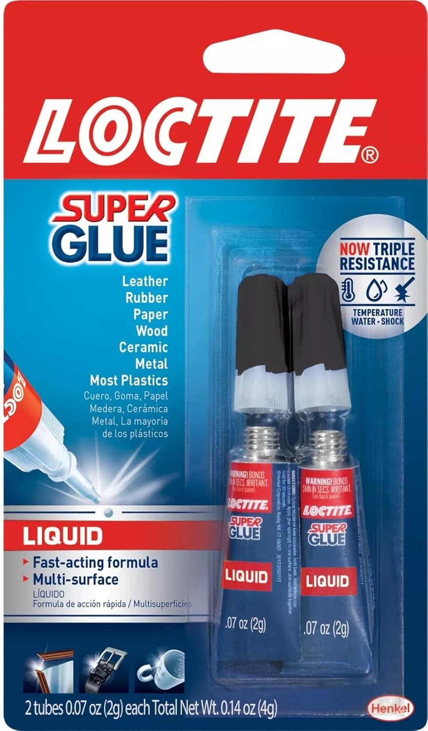 Flexible Bond Super Glue, 0.07 fl oz Tubes, Durable for Multiple Surfaces