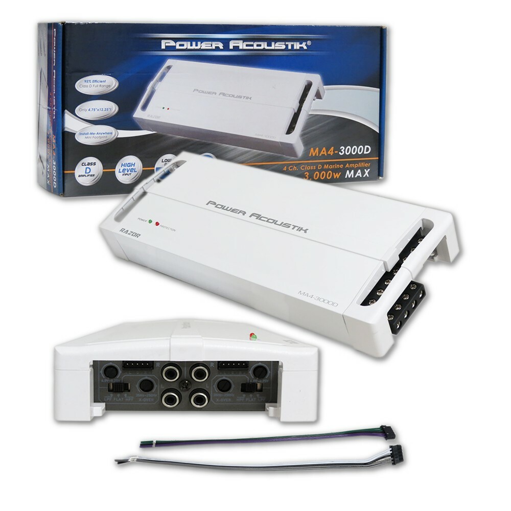 Power Acoustik MA4-3000D Car Boat Marine Audio 4-channel Amp Amplifier 3000w Max