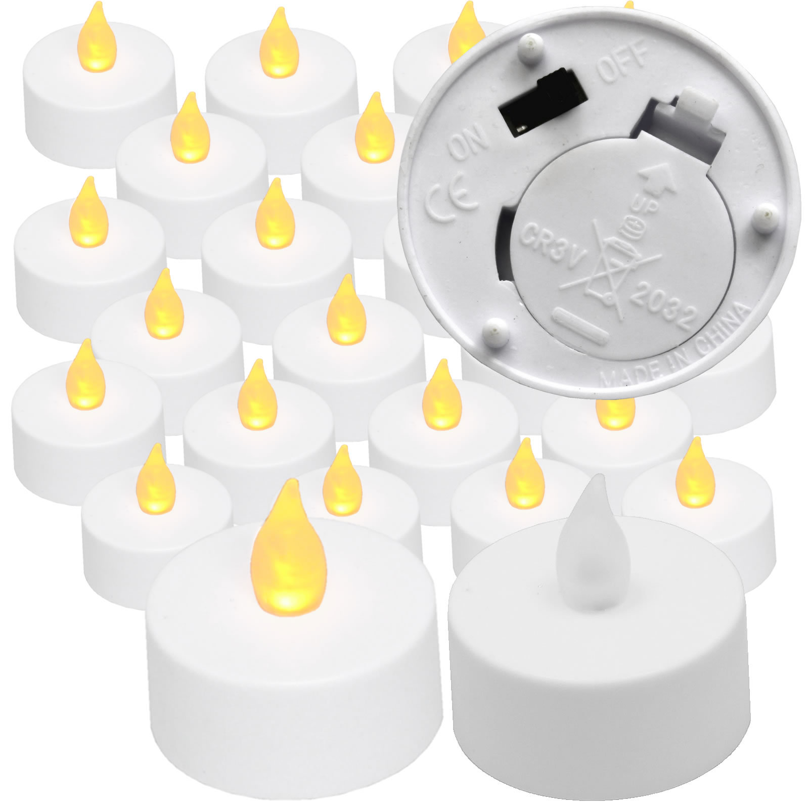 New Flickering Amber 24 pack Light Flameless LED Tealight Tea Candles Wedding