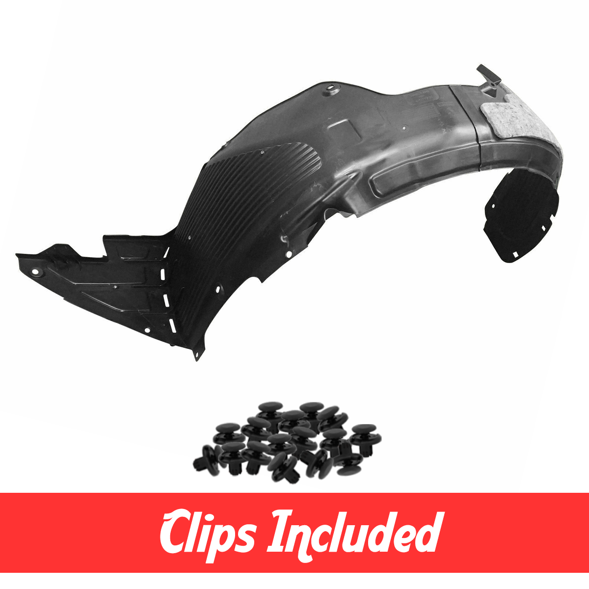 Front Left Driver Side Fender Liner w/ Clips For 2017-2018 Forte Sedan KI1248153