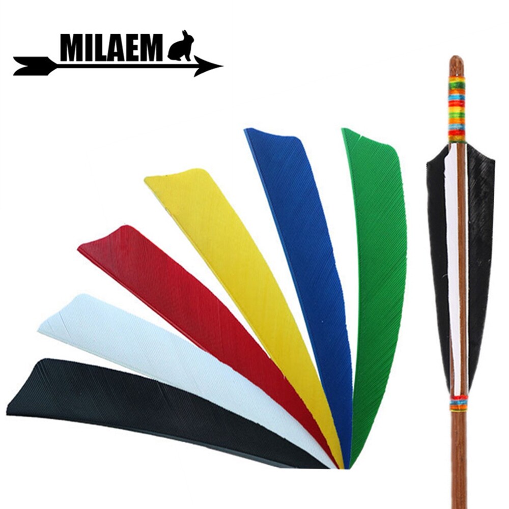 50pcs 4" Fletching Archery Turkey Feather Natural Fletches DIY Arrow Shaft Hunt