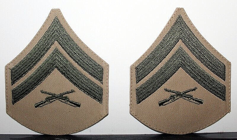 USMC US Marine Corps Male Corporal Service Alpha Khaki Shirt Stripes 10 Pairs
