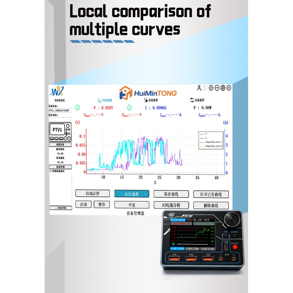 WEIXIUZHE Current Tester PD Portable Power Bank Powered AI Current Analyzer Tool