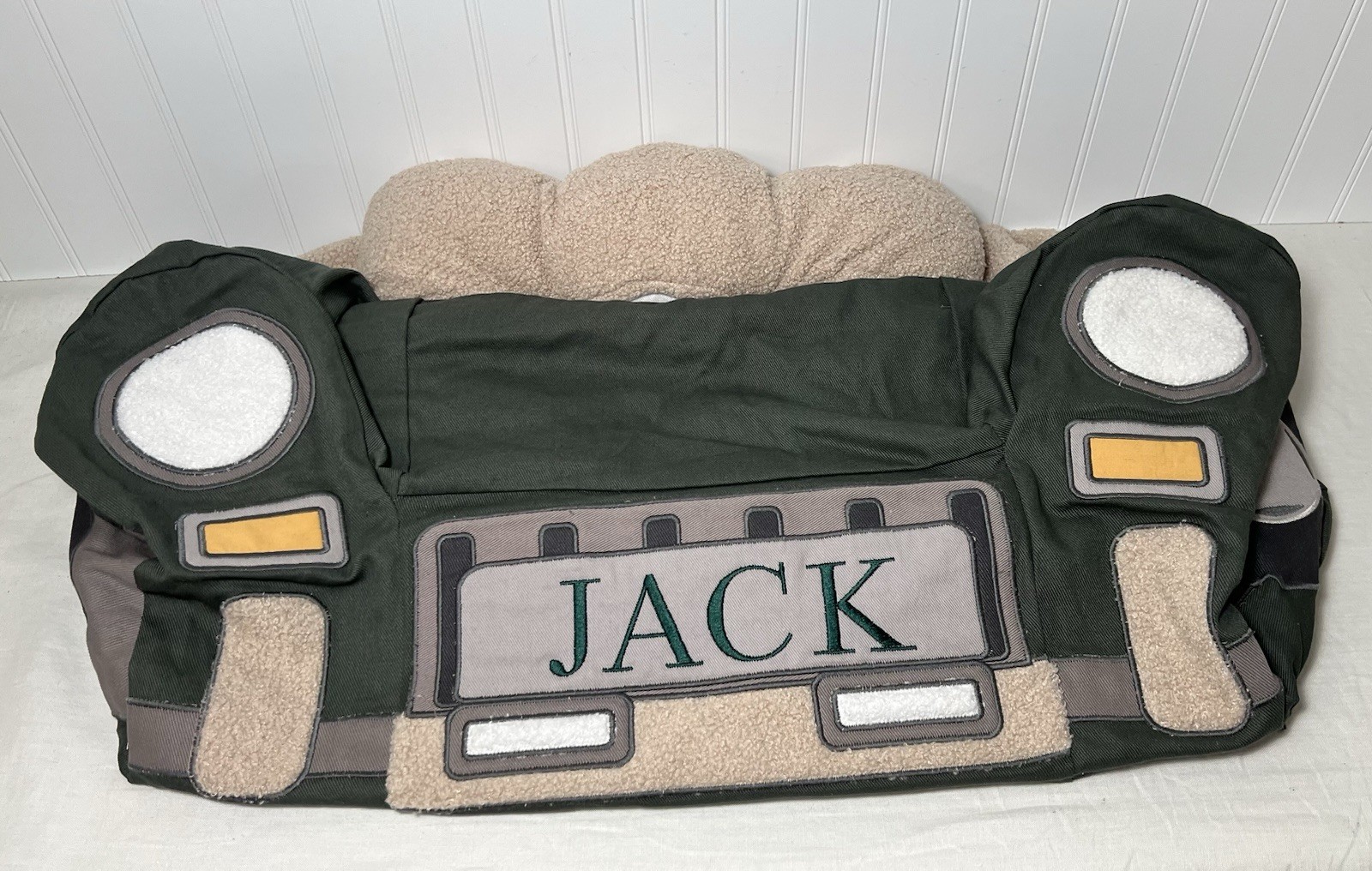 Pottery Barn Kids Anywhere Chair Green Jeep Mono Jack Slipcover Only Kids Size