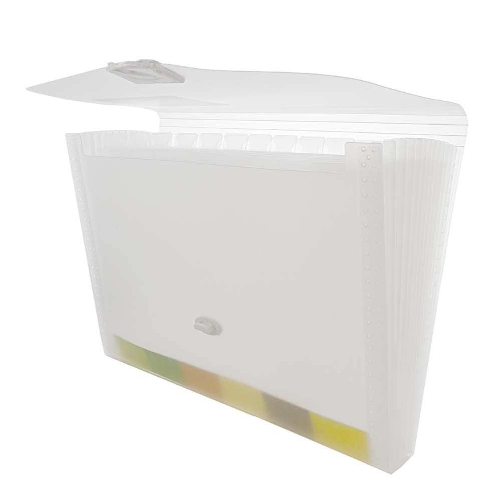 BAZIC Translucent 13-Pocket Letter Size Poly Expanding File, pack of 6