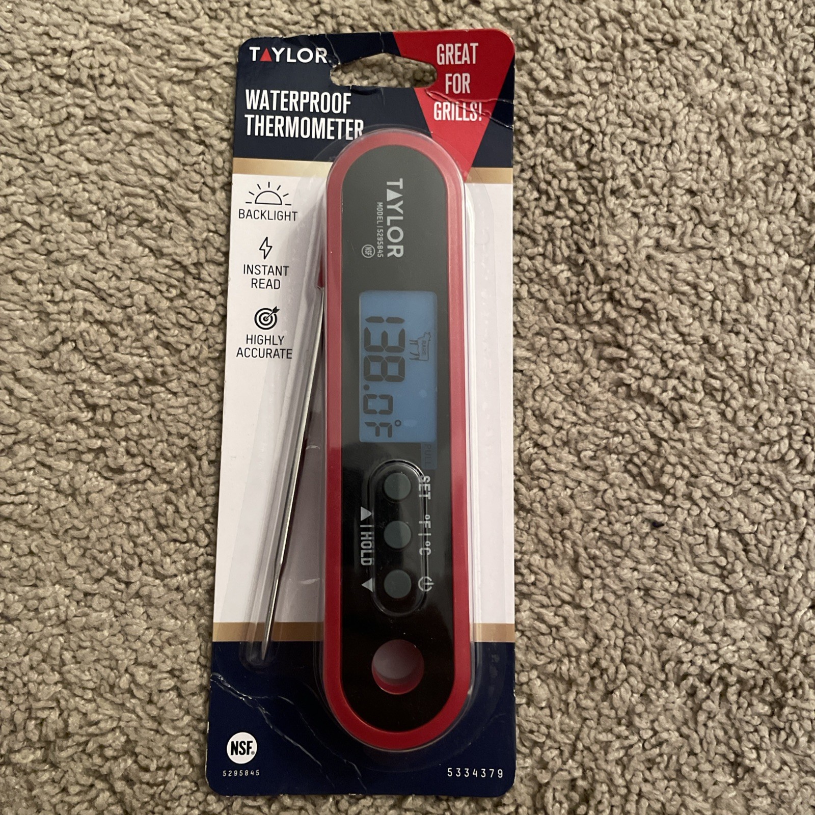 Digital Waterproof Meat Thermometer for GLP 1 High Protein Meal Prep Folding
