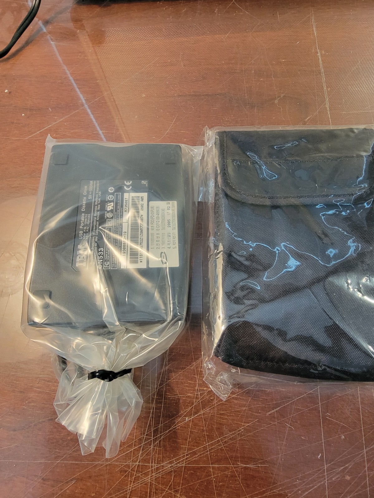 Genuine IBM portable USB 3.5 Floppy drive with case - open box