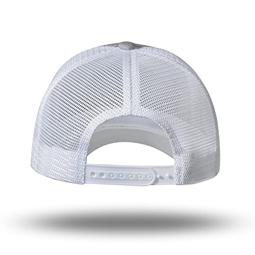American Flag Trucker Hat - Snapback Hat, Baseball Cap for One Size Gray/White