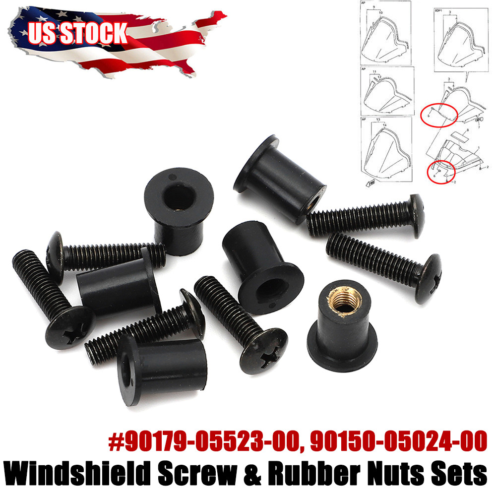 Windshield Screw Nuts Set For Yamaha SRX Phazer SECA Mountain Max Venture V Max