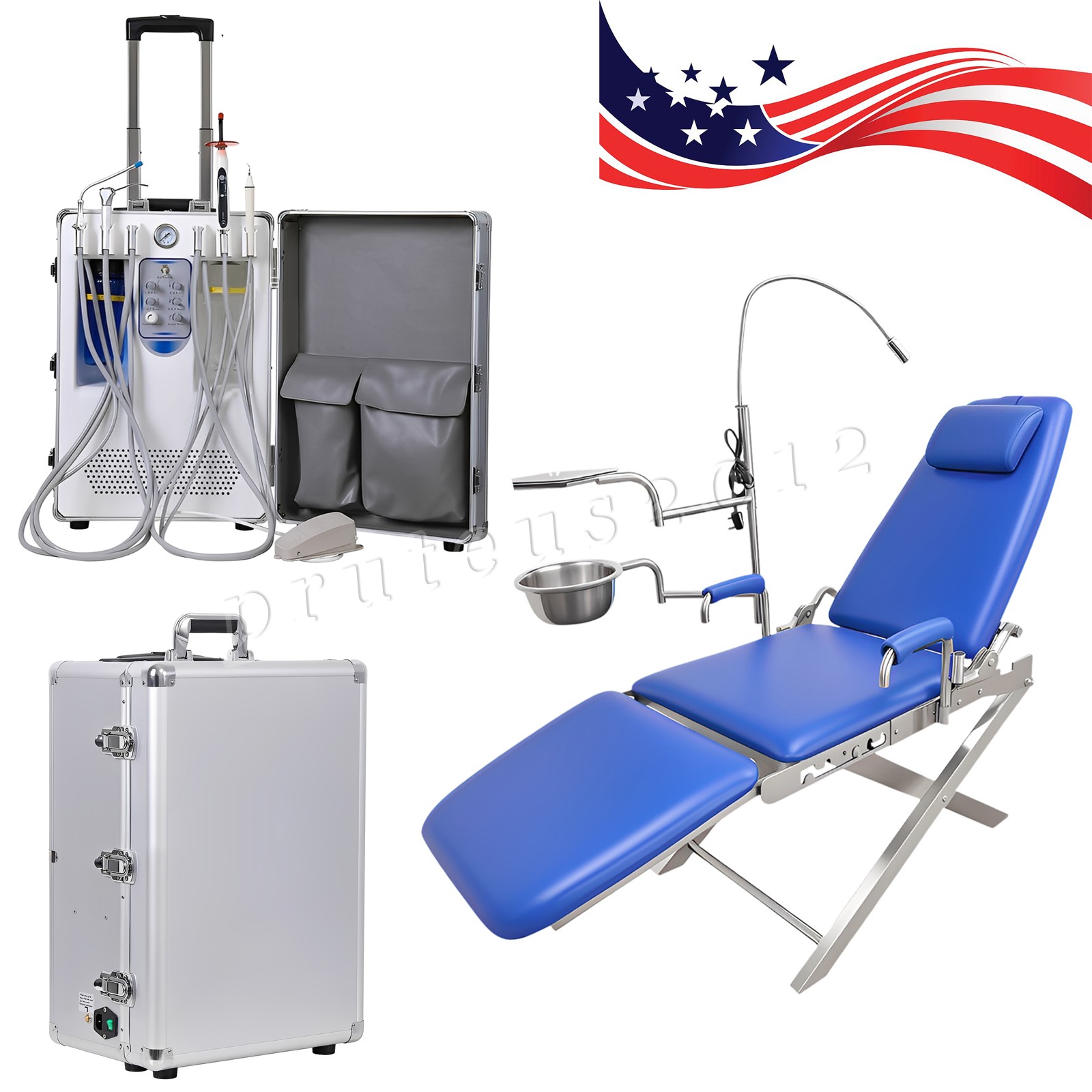 Dental Portable Mobile Delivery Unit System Air Compressor Suction 4Hole /Chair