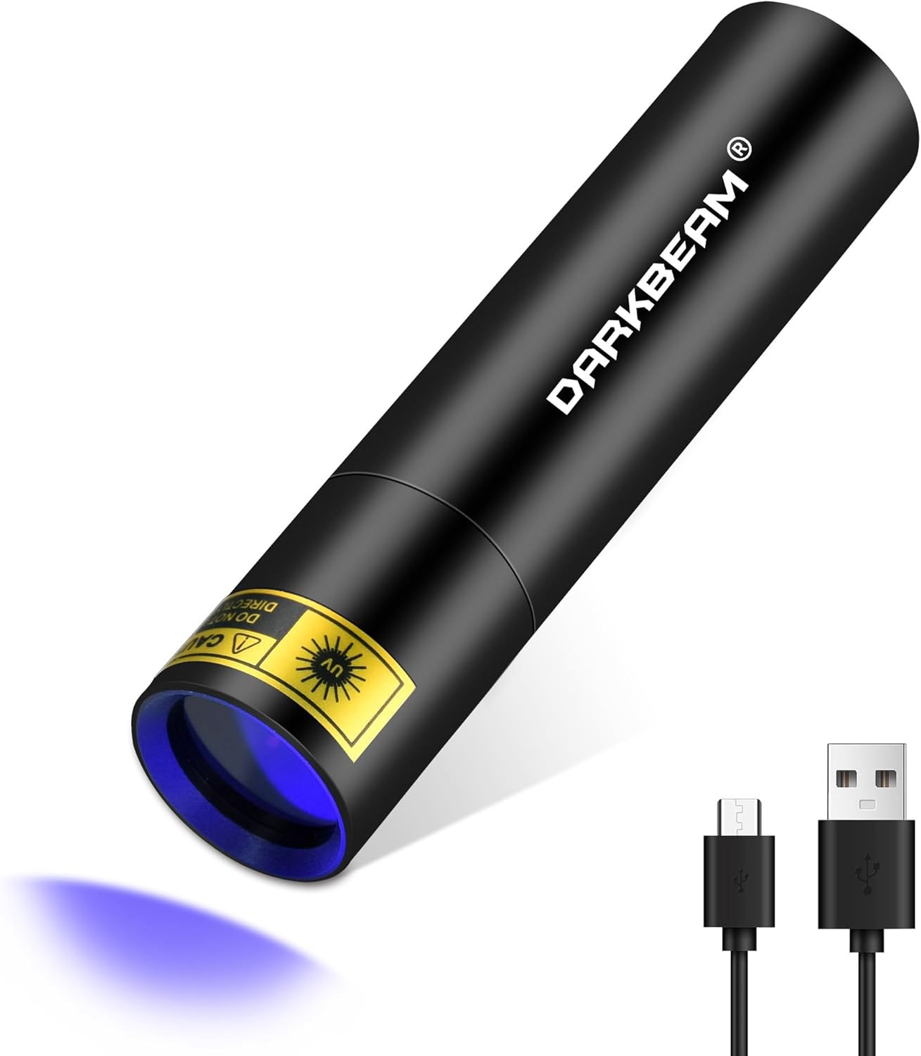 DARKBEAM UV Flashlight 365Nm Black Light, Mini & Powerful Woods Lamp USB -C LED