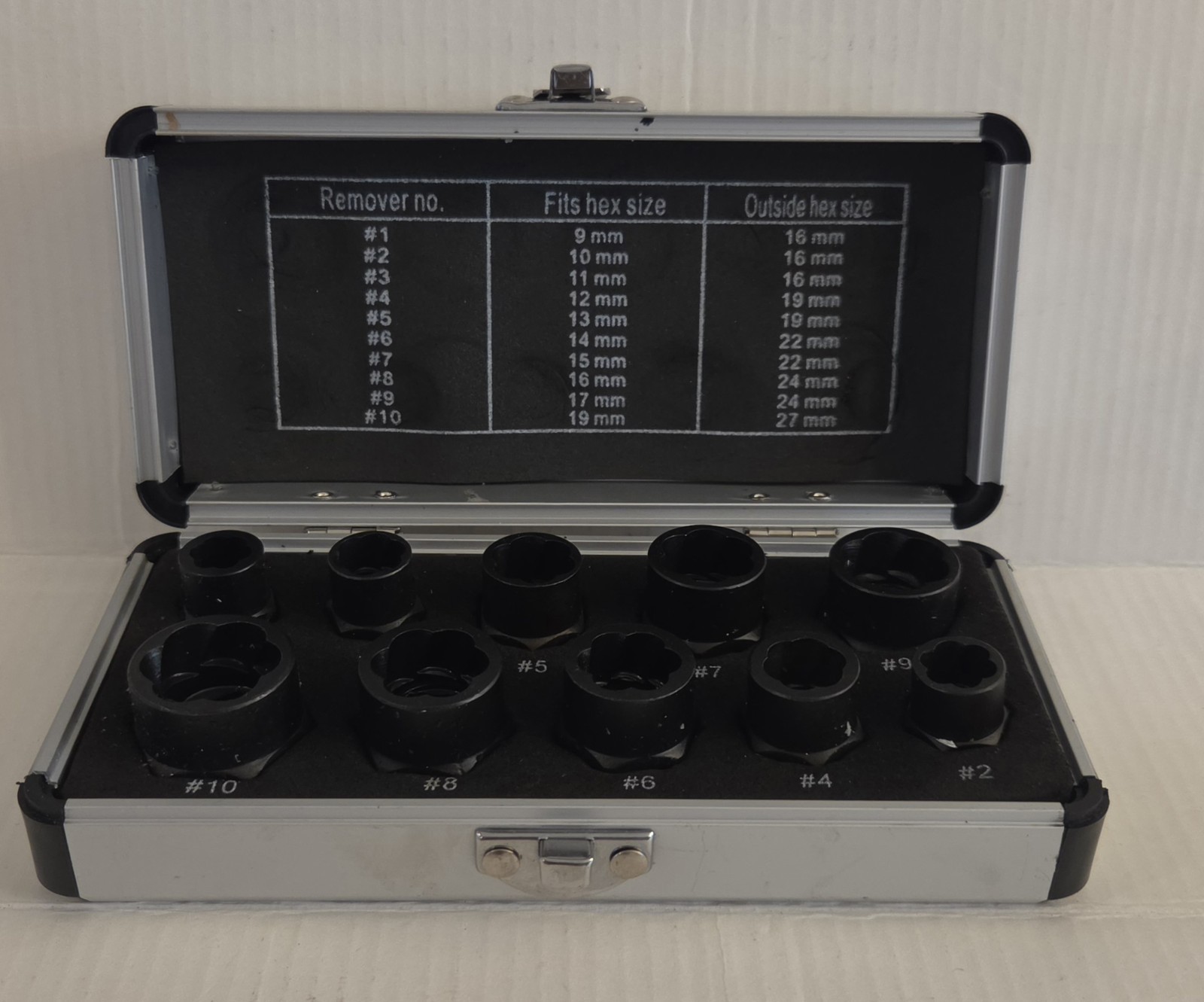 PANOVOS 10Pcs Bolt Extractor Damaged Broken Stuck Bolts/Screws/Nut Remover Set
