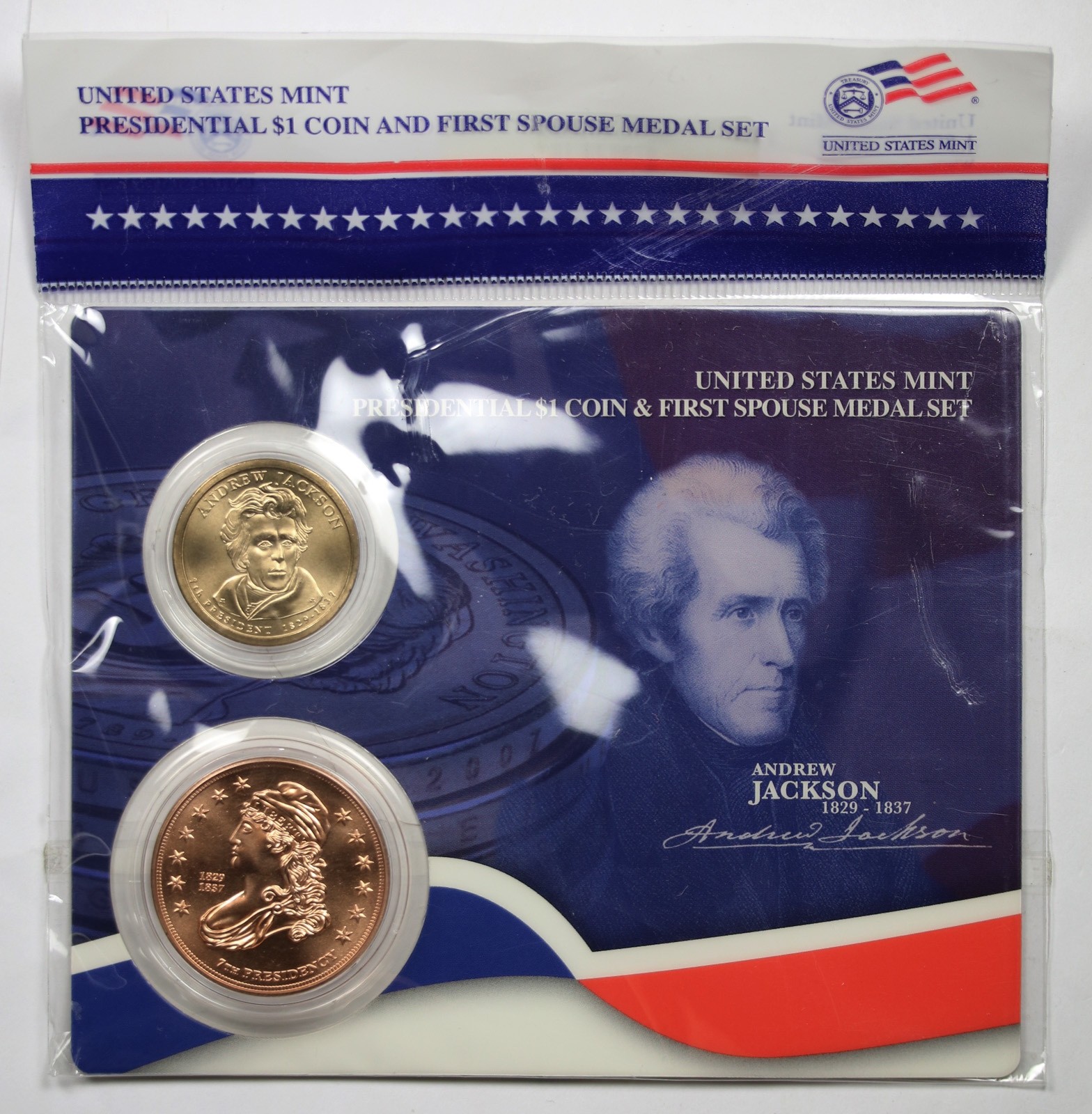 2008 Andrew Jackson Presidential $1 Coin & First Spouse Medal Set