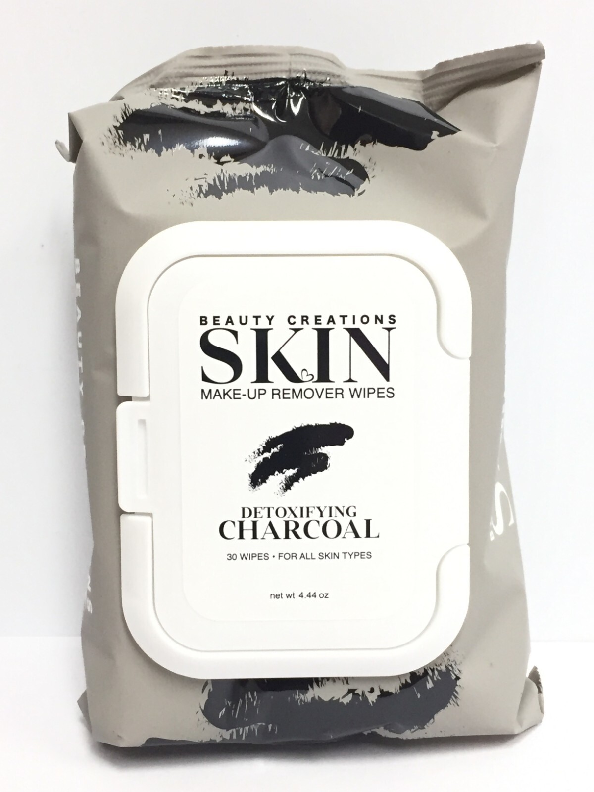 Beauty Creations Skin Make-up Remover Wipes- Detoxifying Charcoal SKW-03, 4.44oz