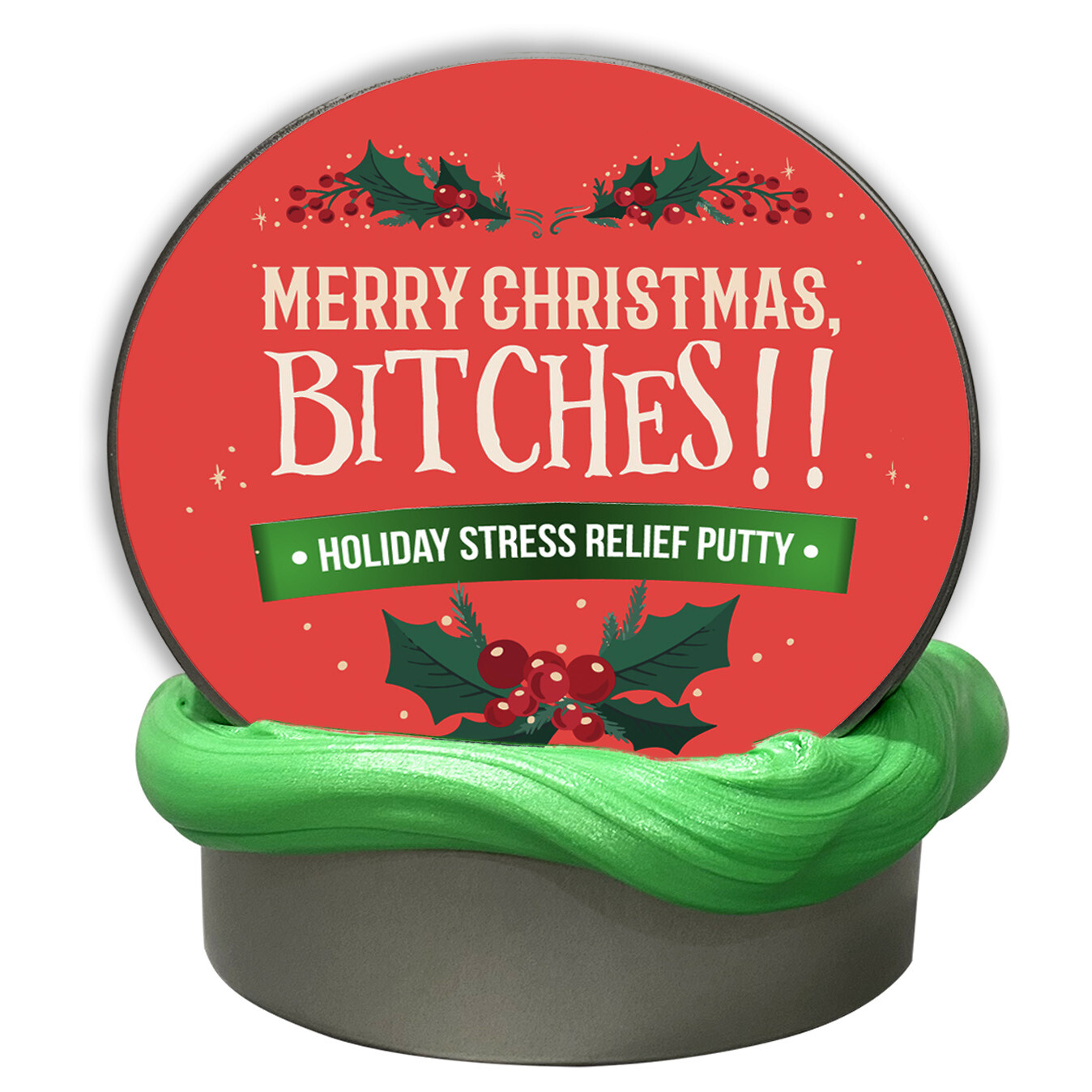 Merry Christmas Bitches Stress Putty - Funny Stocking Stuffer Adults, Holiday