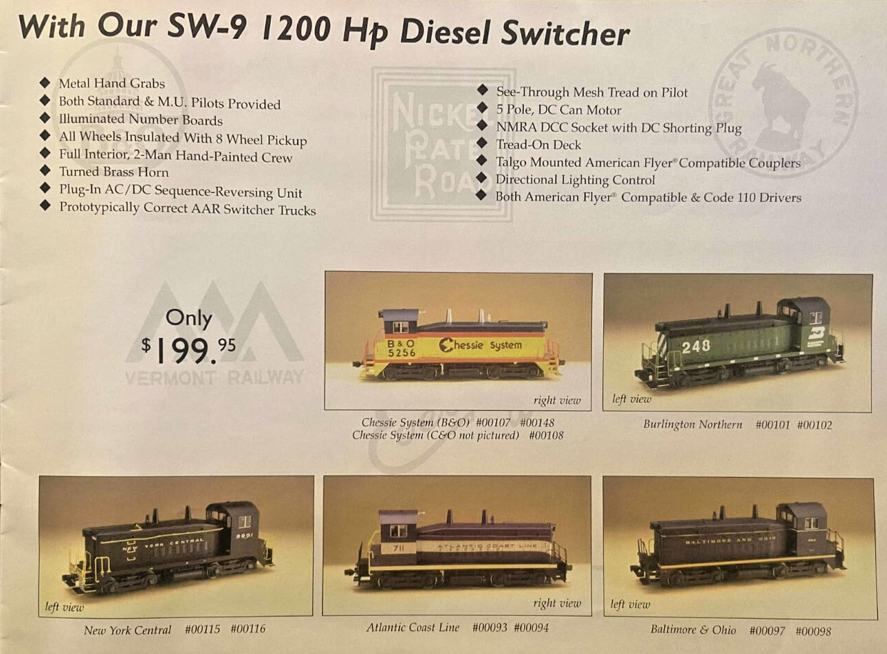 Showcase Line "S" Scale Model Train Catalog 1998
