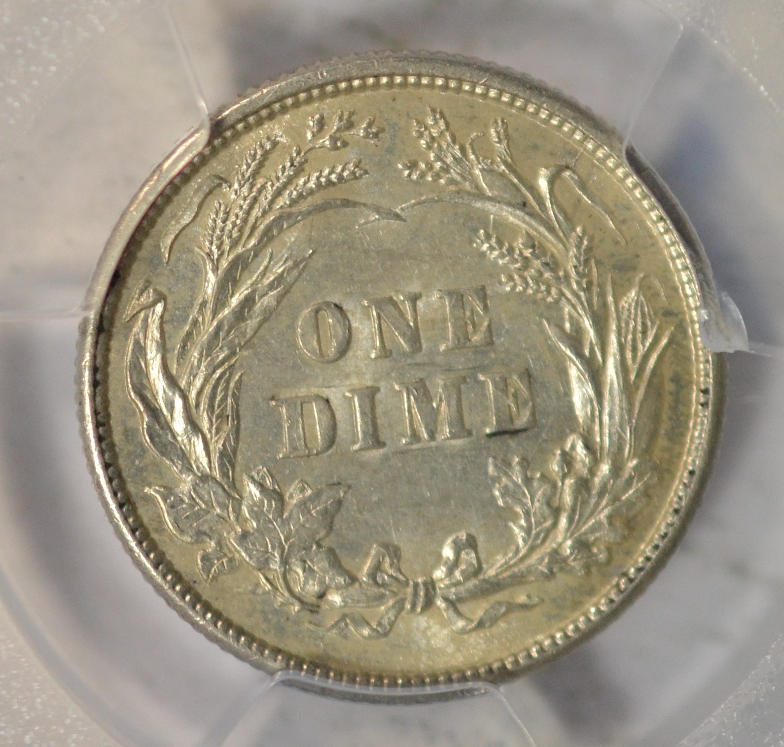 1892 Barber dime, PCGS AU58