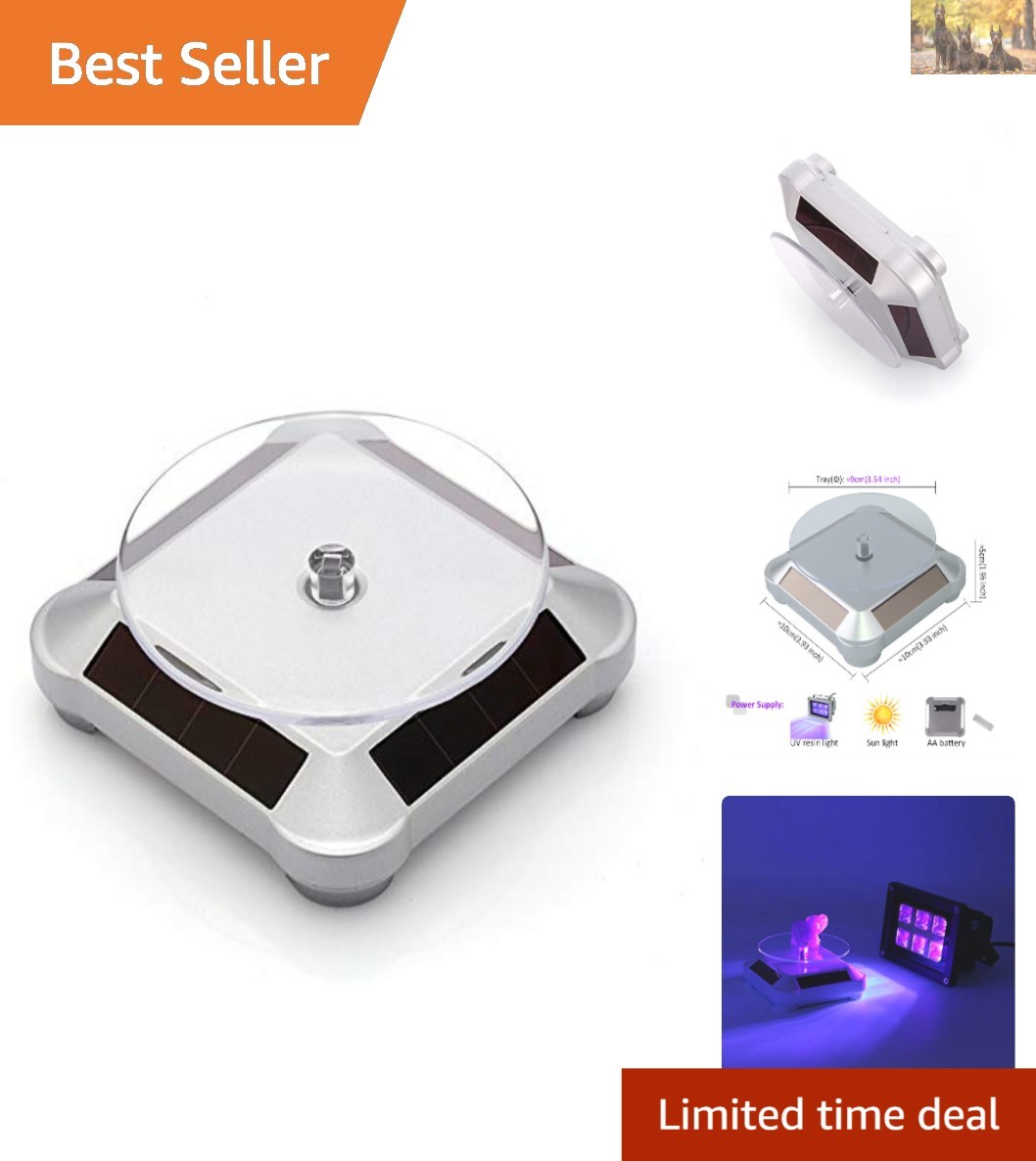 Versatile 360° Solar Rotating Stand for UV Resin Curing & Hobbyist Displays
