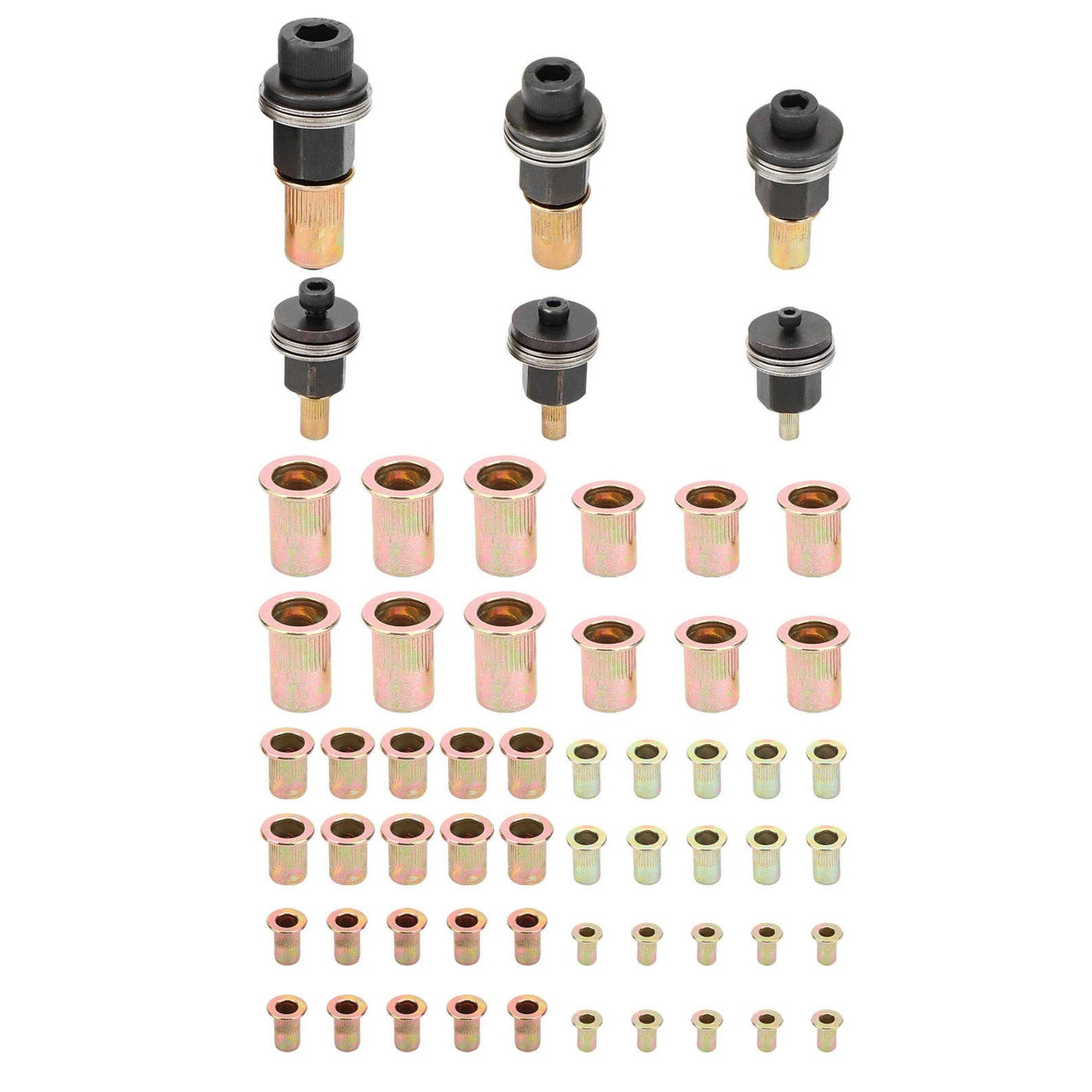 58 PCS Manual Rivet Nut Tool Set with Adapters M3-M10 for Machinery Metal Work