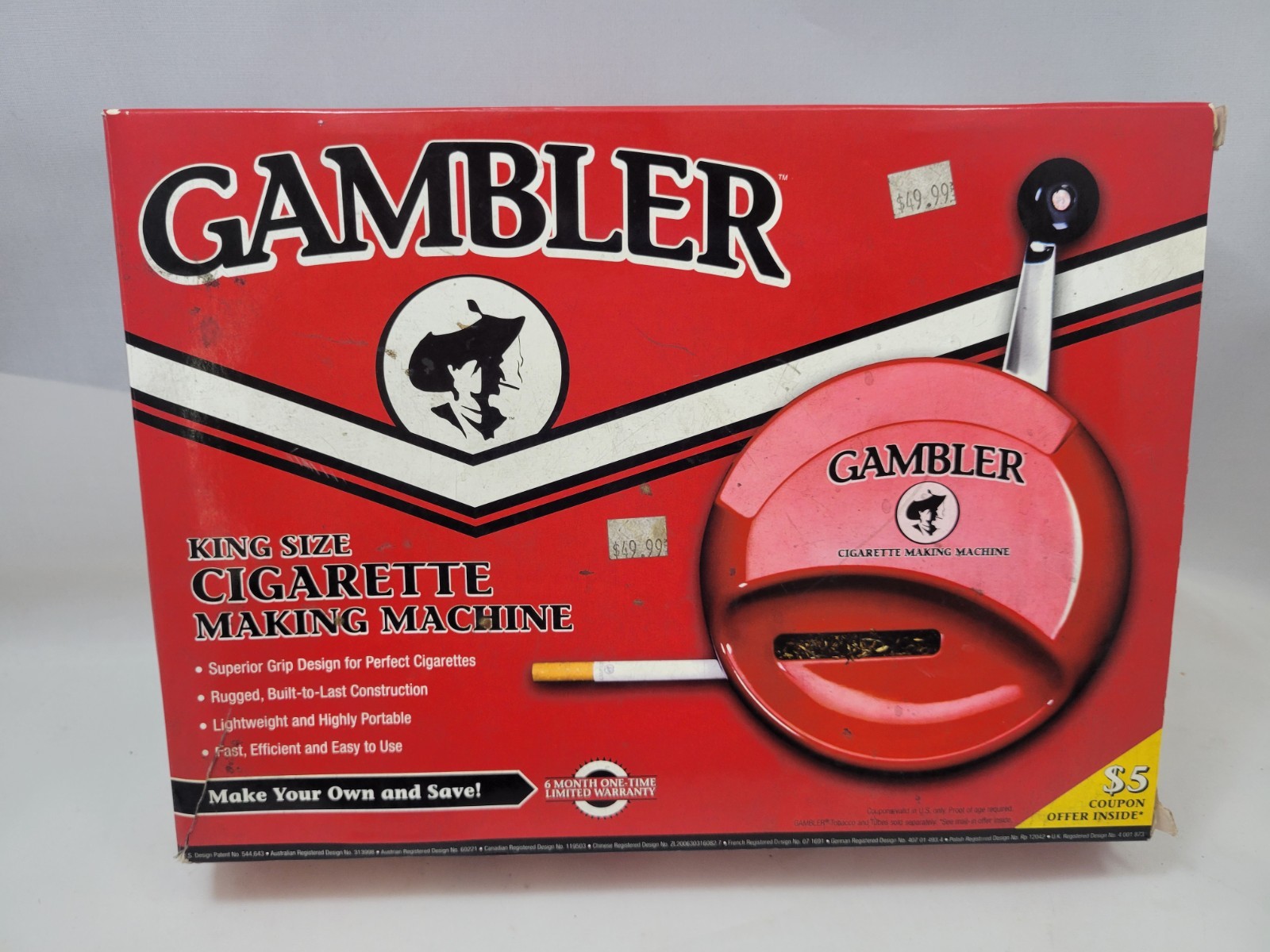 Gambler King Size Cigarette Making Machine Preowned in Box
