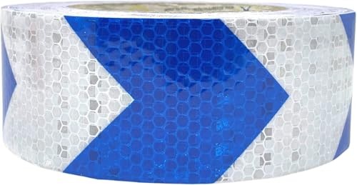 All Star Truck Parts 1'/2" Blue Arrow Reflective Tape, Hazard Warning Waterproof