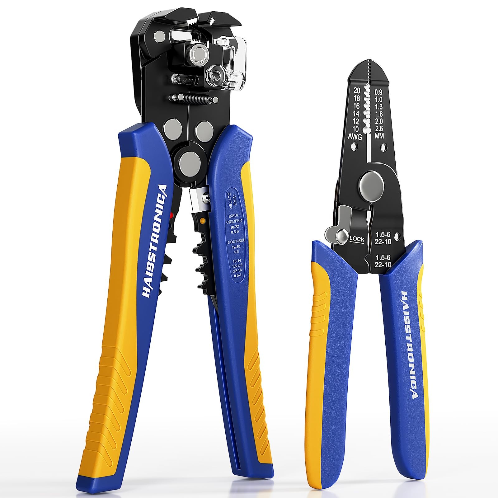 Wire Stripper Tool Set 10-24 AWG Self Adjusting Automatic Cable Cutter Blue