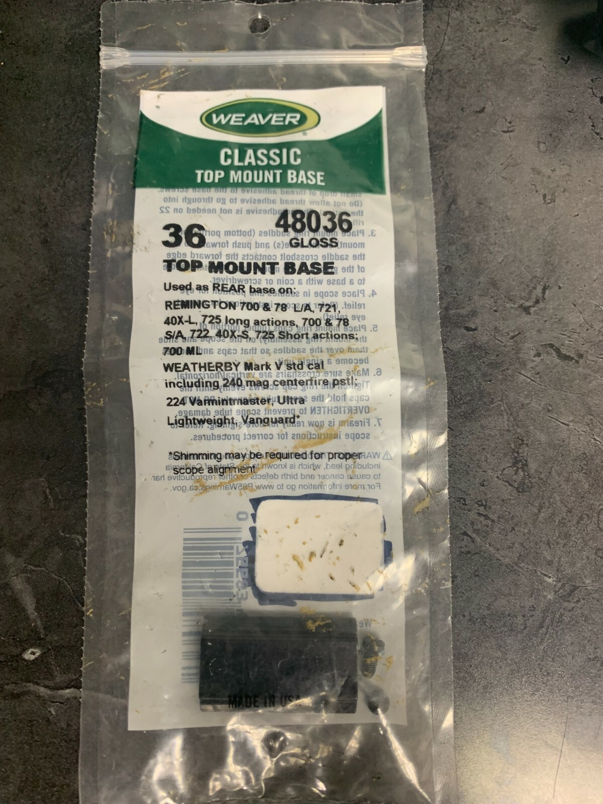 Top Mount Base 48036
