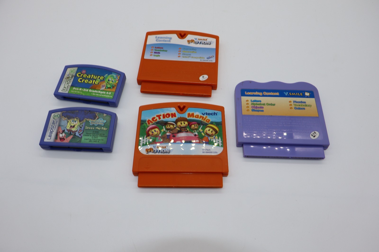 Leap Frog Leapster and VTech Games Lot of 5 - Spongebob