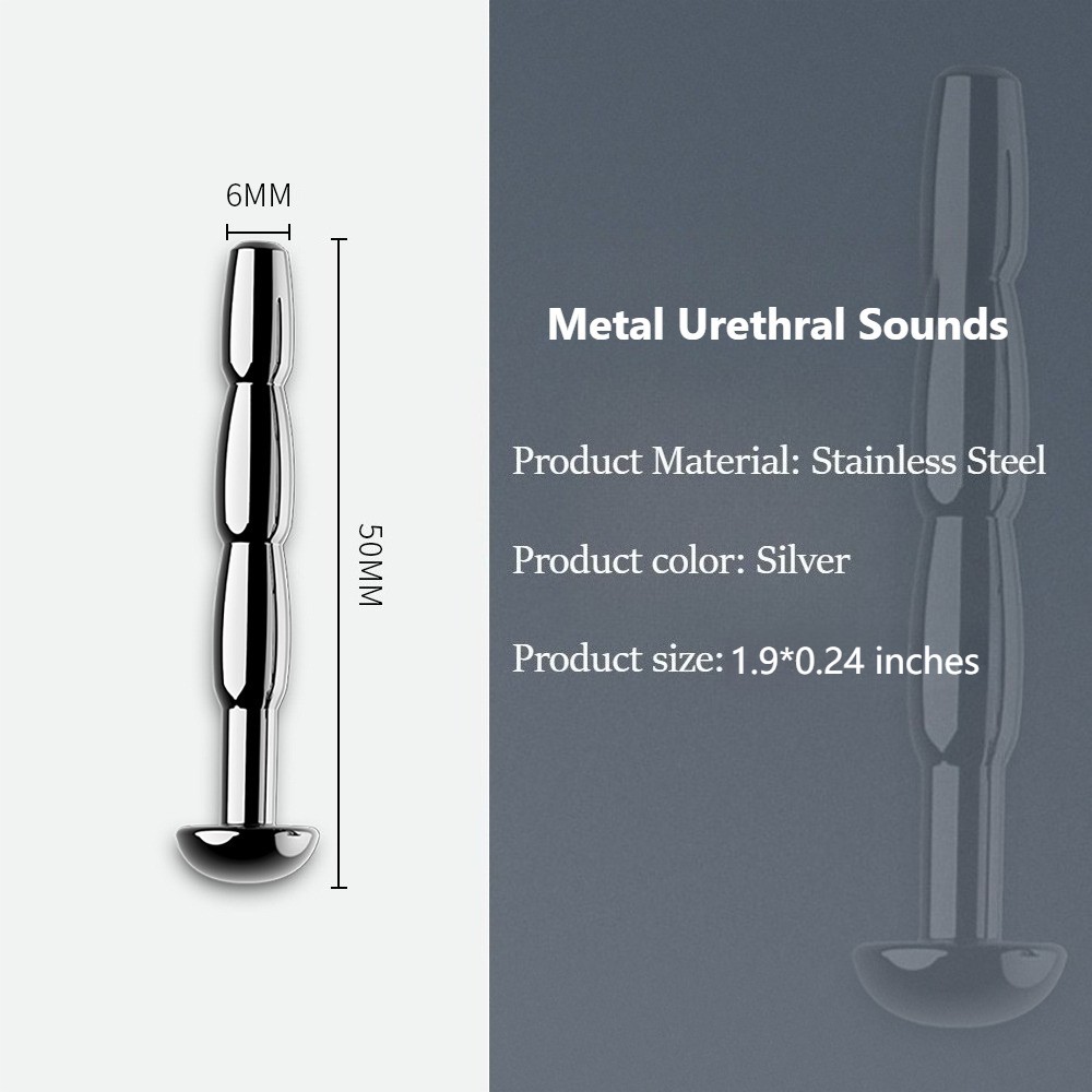Short Metal Hollow Urethral Sounding Penis Stretcher Plug Multi-Sizes